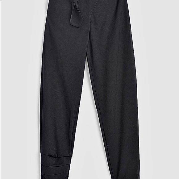 VEJAS PARIS black razored asymmetric pants size 34 - Picture 2 of 7